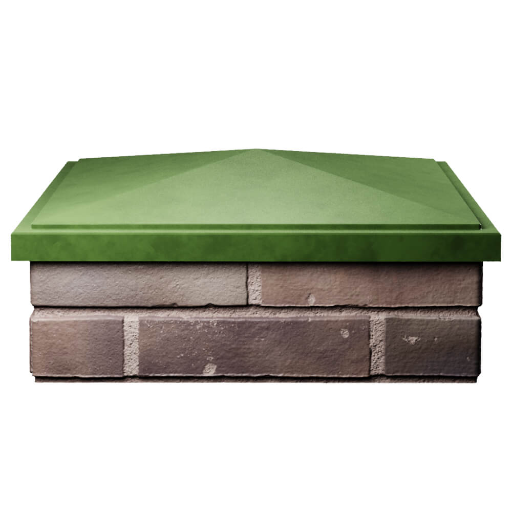 Колпак Zking БонаМоно Зеленый на столб 2х2 кирпича (515х515, 530х530мм) Орел фото