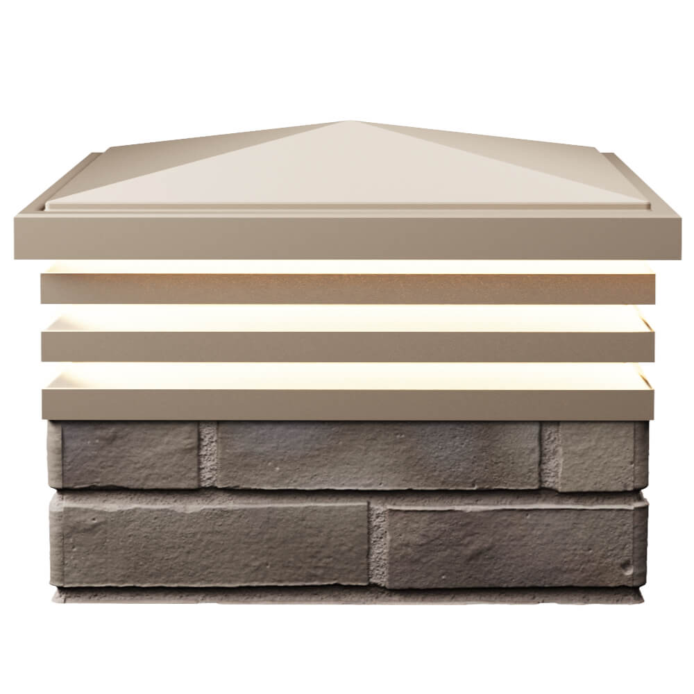 Колпак Zking Бона ХайТек Бежевый на столб 1.5х1.5 кирпича (385х385мм) с подсветкой в Орле фото