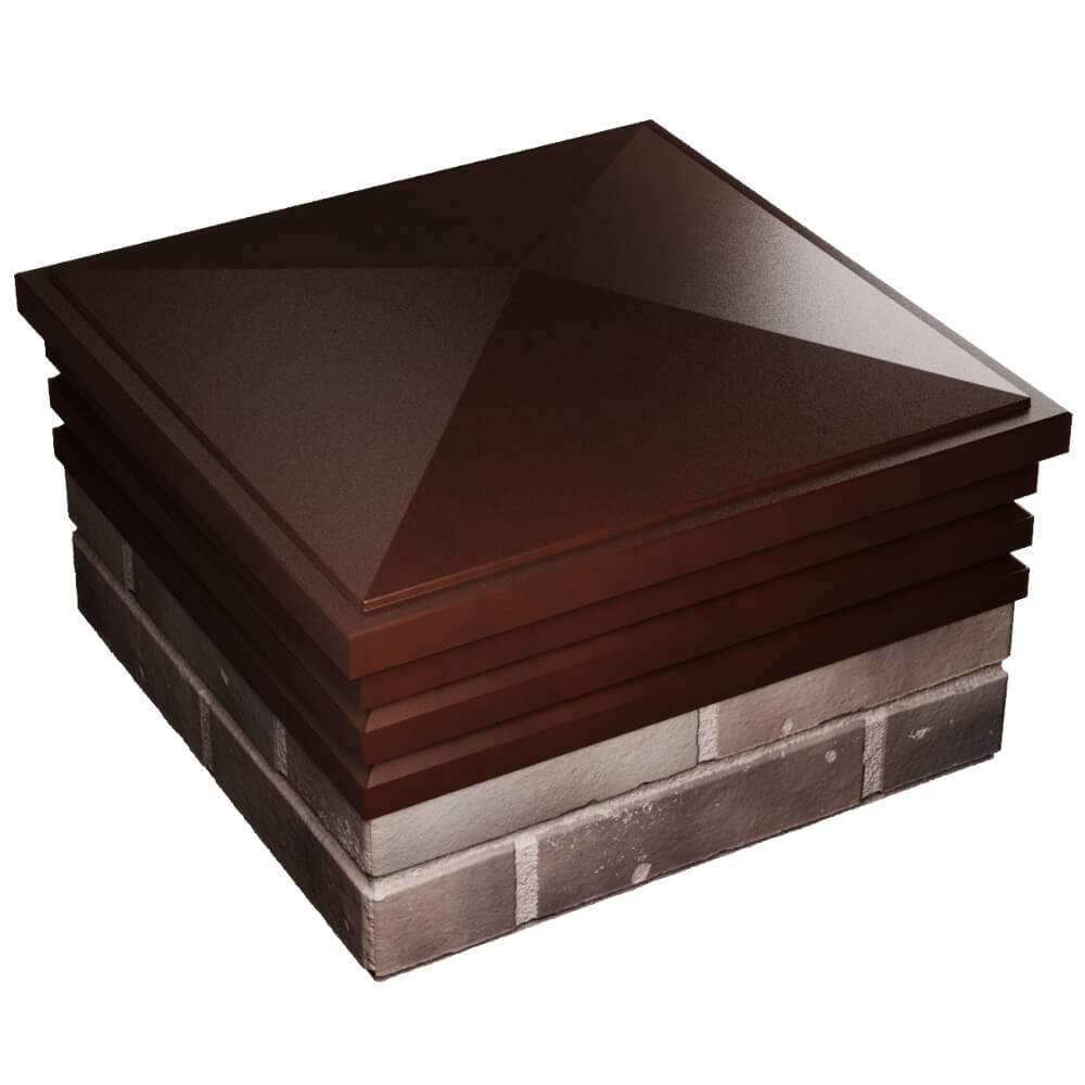 Колпак Zking Бона ХайТек Коричневый на столб 2х2 кирпича (513х513мм) в Орле фото