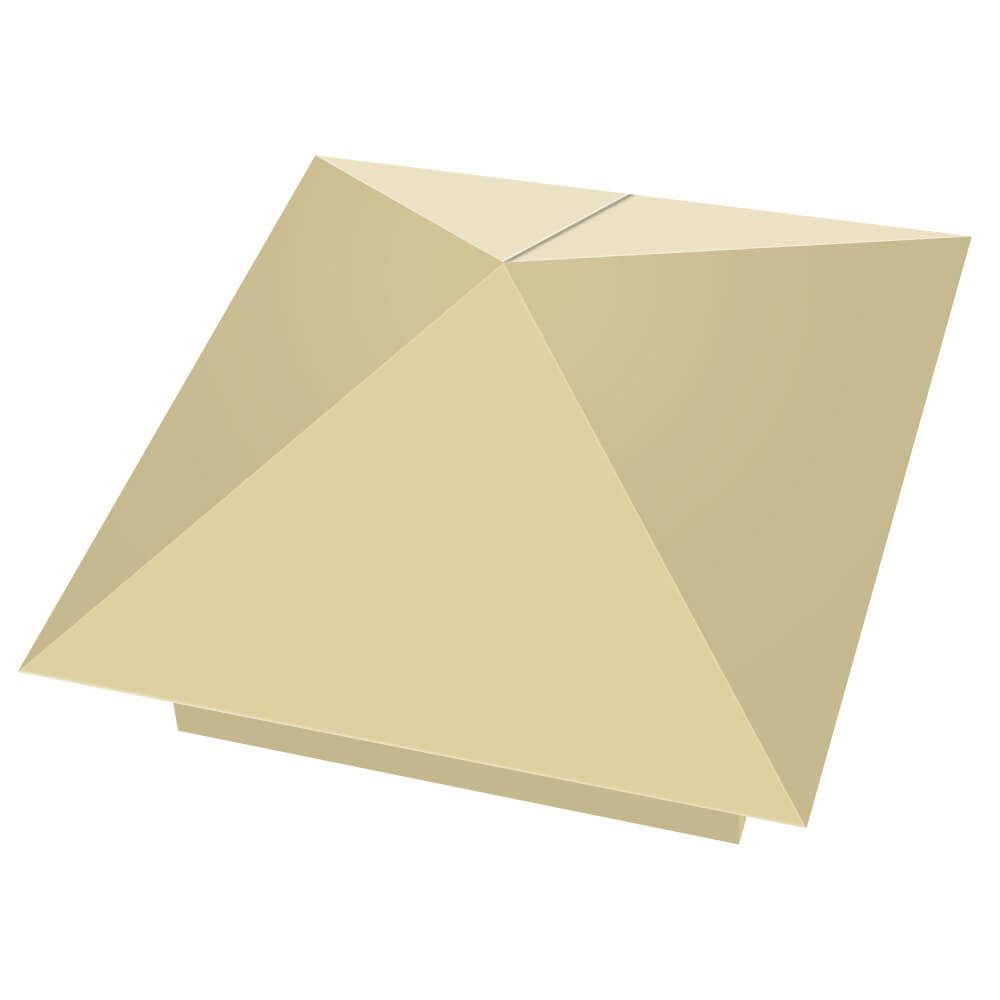 Колпак металлический 400х400мм RAL1014 Бежевый заборный Орел фото