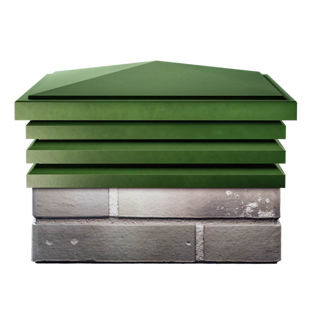 Колпак Zking Бона ХайТек Зеленый на столб 1.5х1.5 кирпича (385х385мм) Орел фото