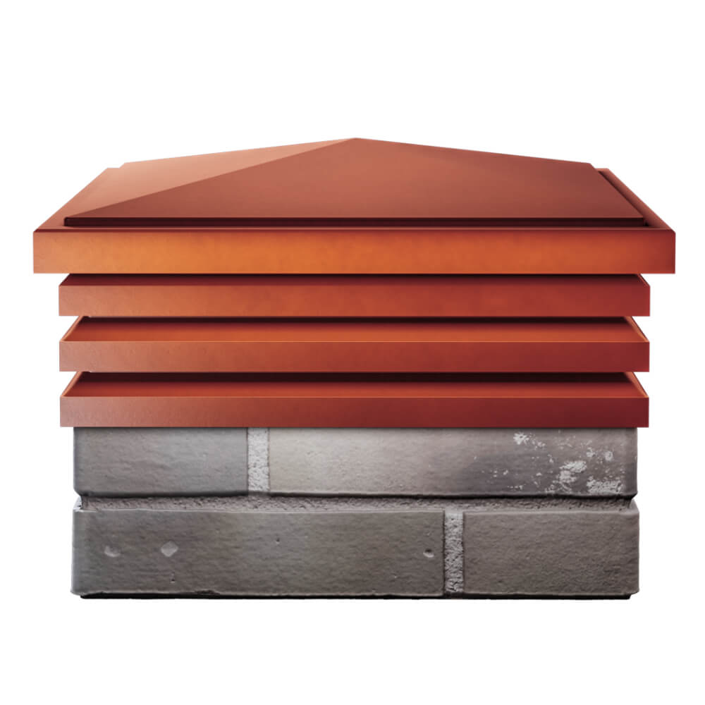 Колпак Zking Бона ХайТек Красный на столб 1.5х1.5 кирпича (385х385мм) Орел фото