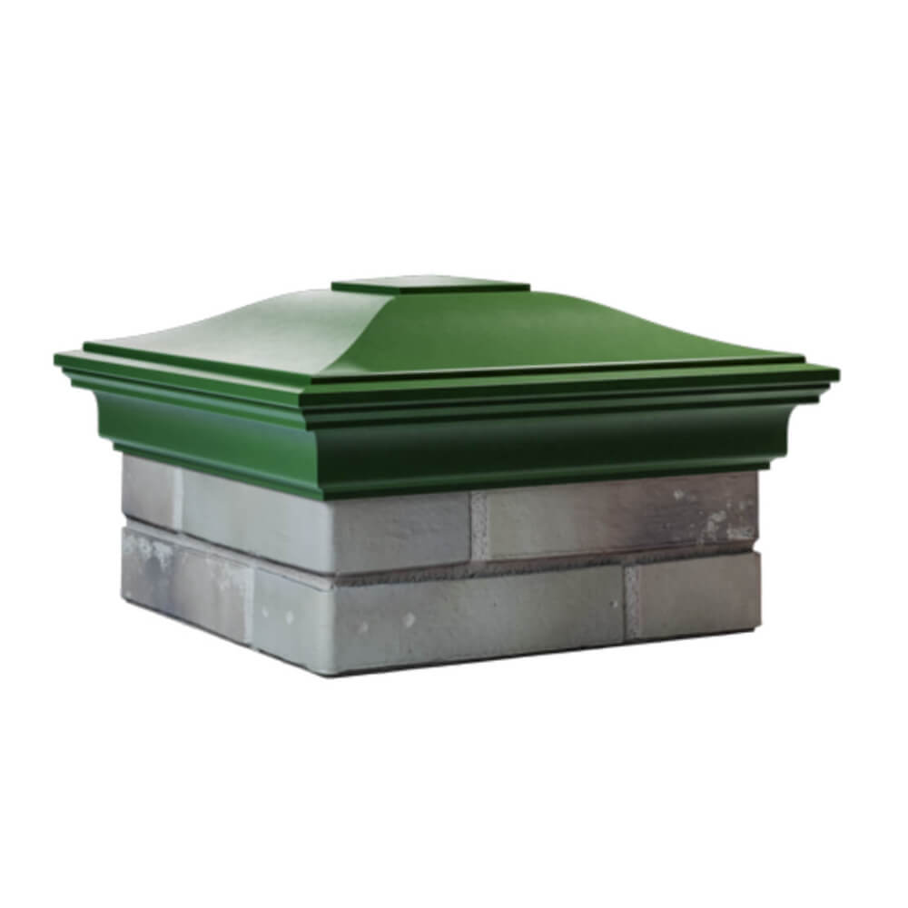 Колпак Zking Монблан Зеленый на столб 1.5х1.5 еврокирпича 0.7НФ (355х355мм) в Орле фото