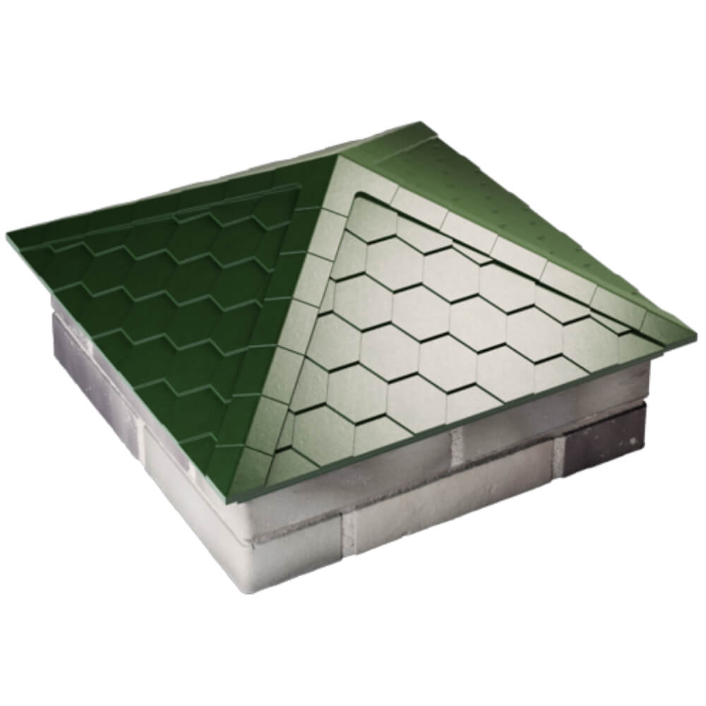 Колпак Zking Эверест Зеленый на столб 2х2 кирпича (535х535мм) Орел фото