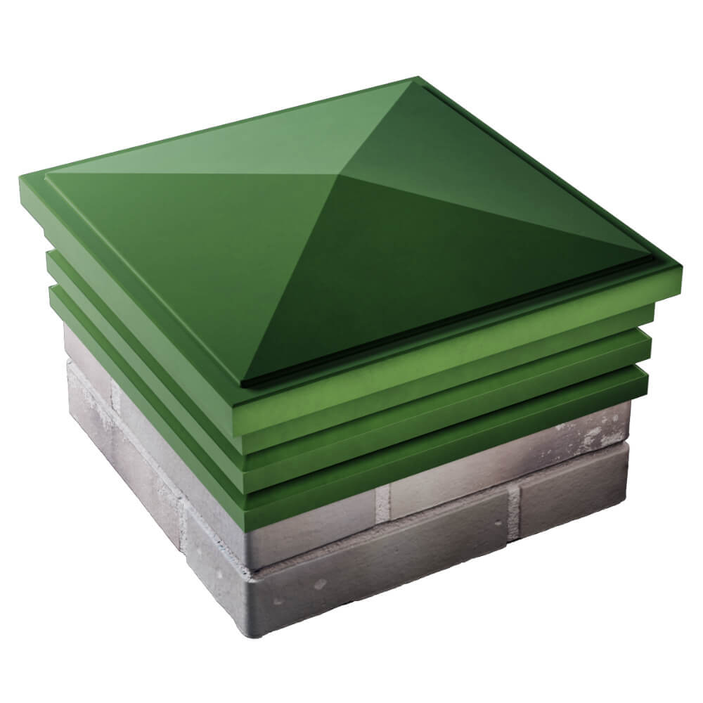 Колпак Zking Бона ХайТек Зеленый на столб 1.5х1.5 кирпича (385х385мм) в Орле фото