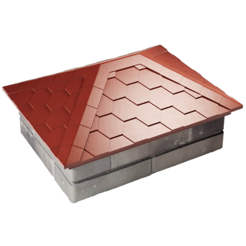 Колпак Zking Эверест Красный на столб 2х1.5 кирпича (520х390мм) Орел фото