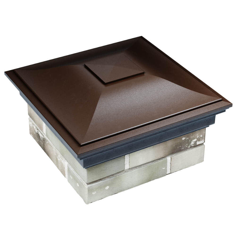 Колпак Zking Монблан Коричневый на столб 1.5х1.5 кирпича (385х385мм) в Орле фото