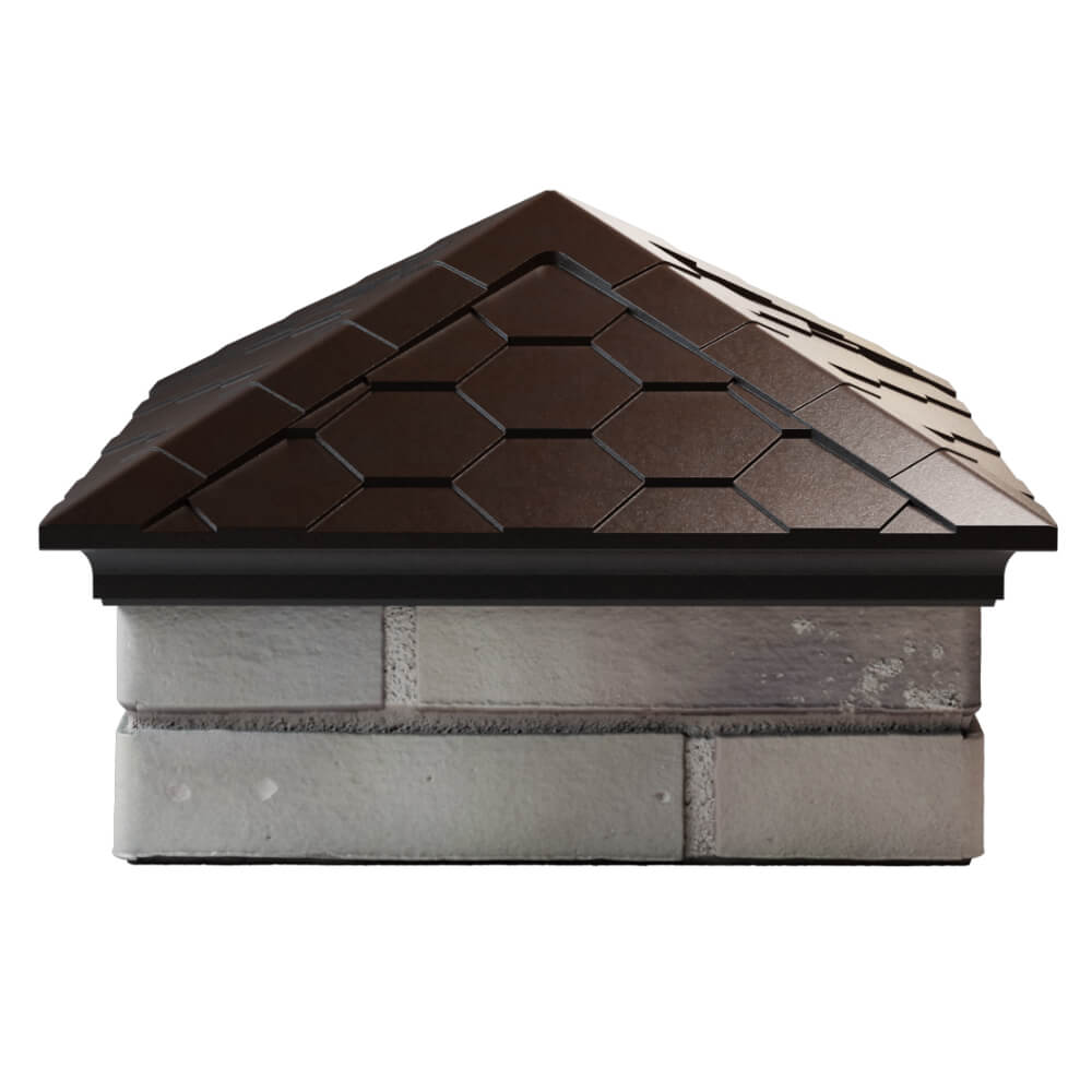 Колпак Zking Эверест Коричневый на столб 1.5х1.5 кирпича (390х390мм) Орел фото