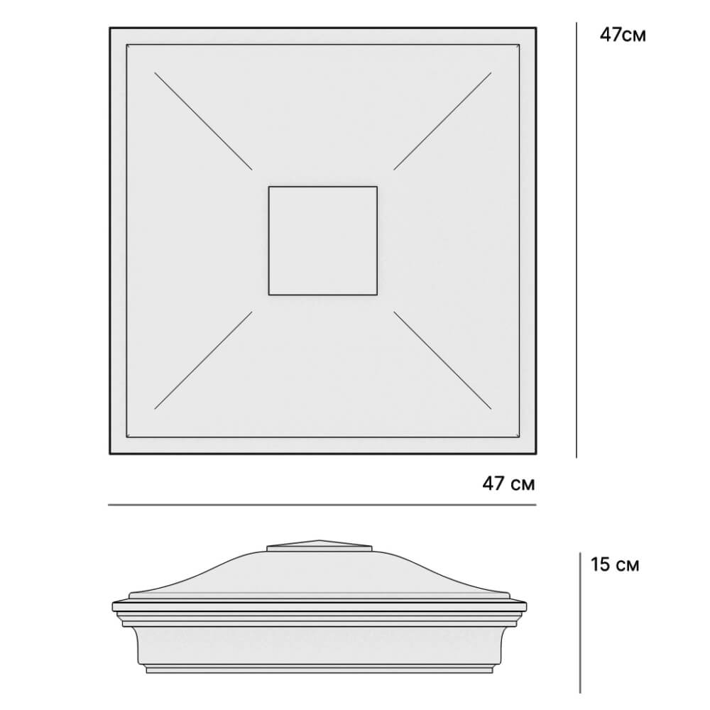 Колпак Zking Монблан Красный на столб 1.5х1.5 кирпича (385х385мм) в Орле фото
