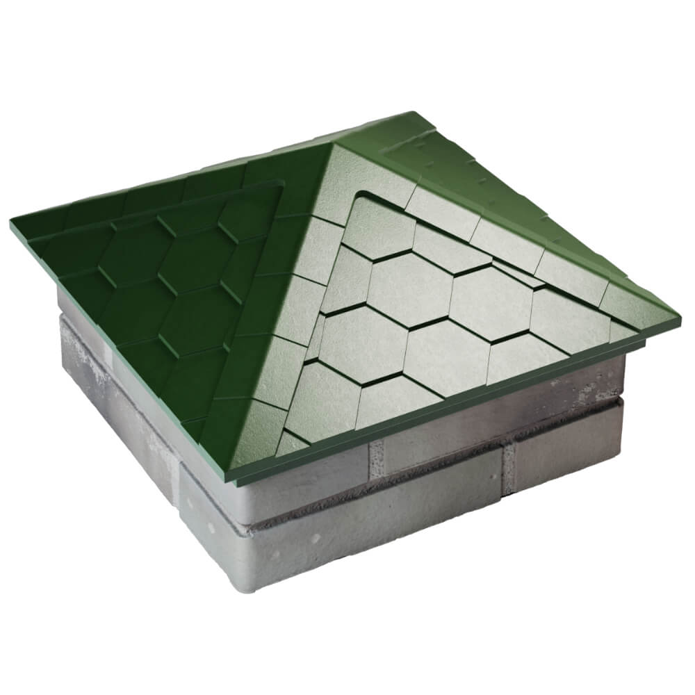 Колпак Zking Эверест Зеленый на столб 1.5х1.5 кирпича (390х390мм) в Орле фото