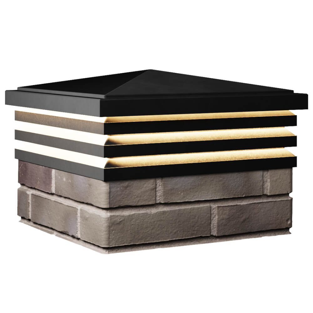 Колпак Zking Бона ХайТек Черный на столб 1.5х1.5 кирпича (385х385мм) с подсветкой в Орле фото