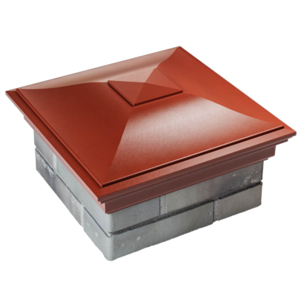 Колпак Zking Монблан Красный на столб 1.5х1.5 кирпича (385х385мм) в Орле фото