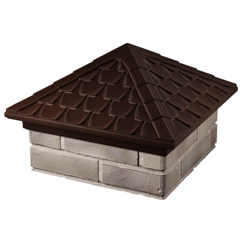 Колпак Zking Эльбрус Коричневый на столб 1.5х1.5 кирпича (385х385мм) в Орле фото