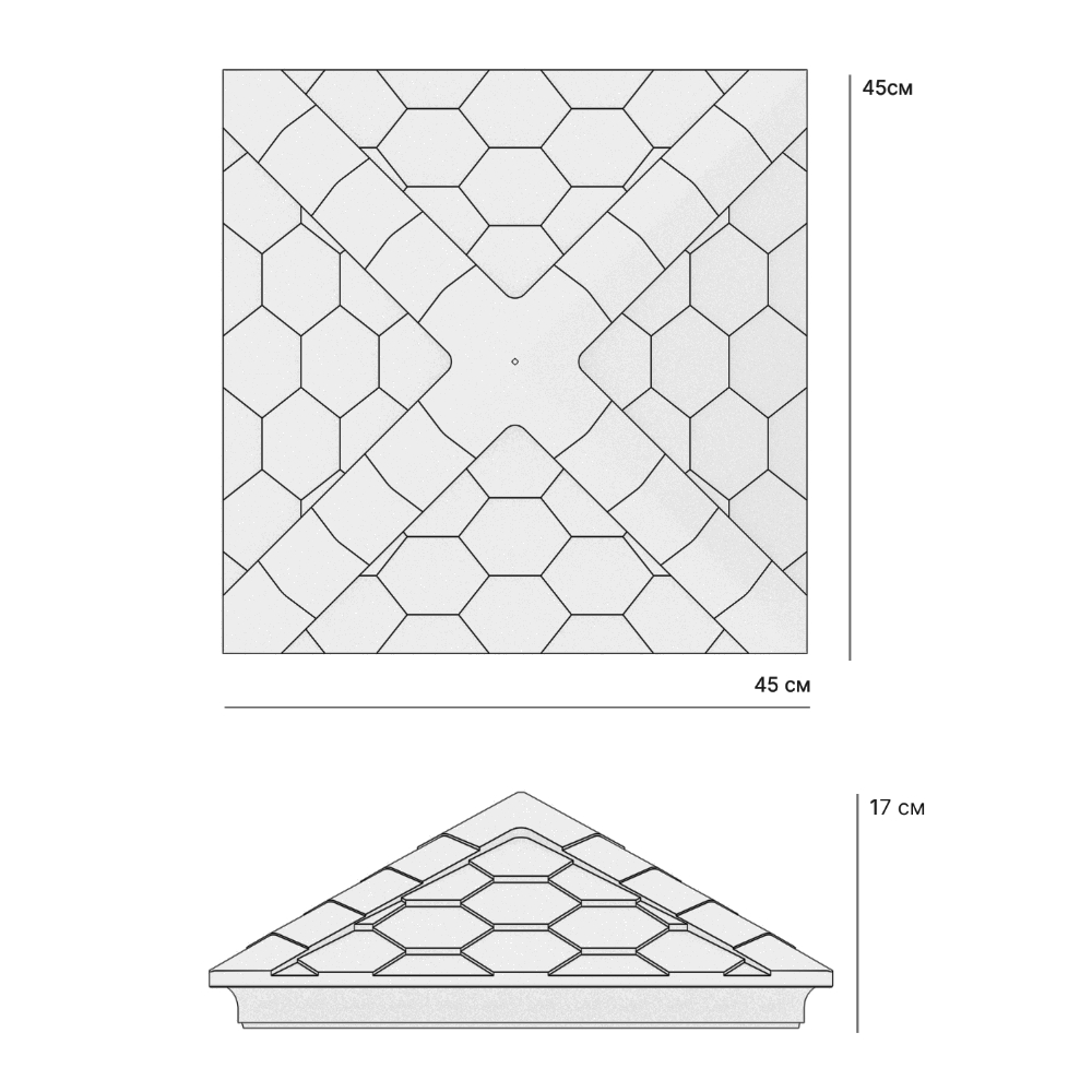 Колпак Zking Эверест Черный на столб 1.5х1.5 кирпича (390х390мм) в Орле фото