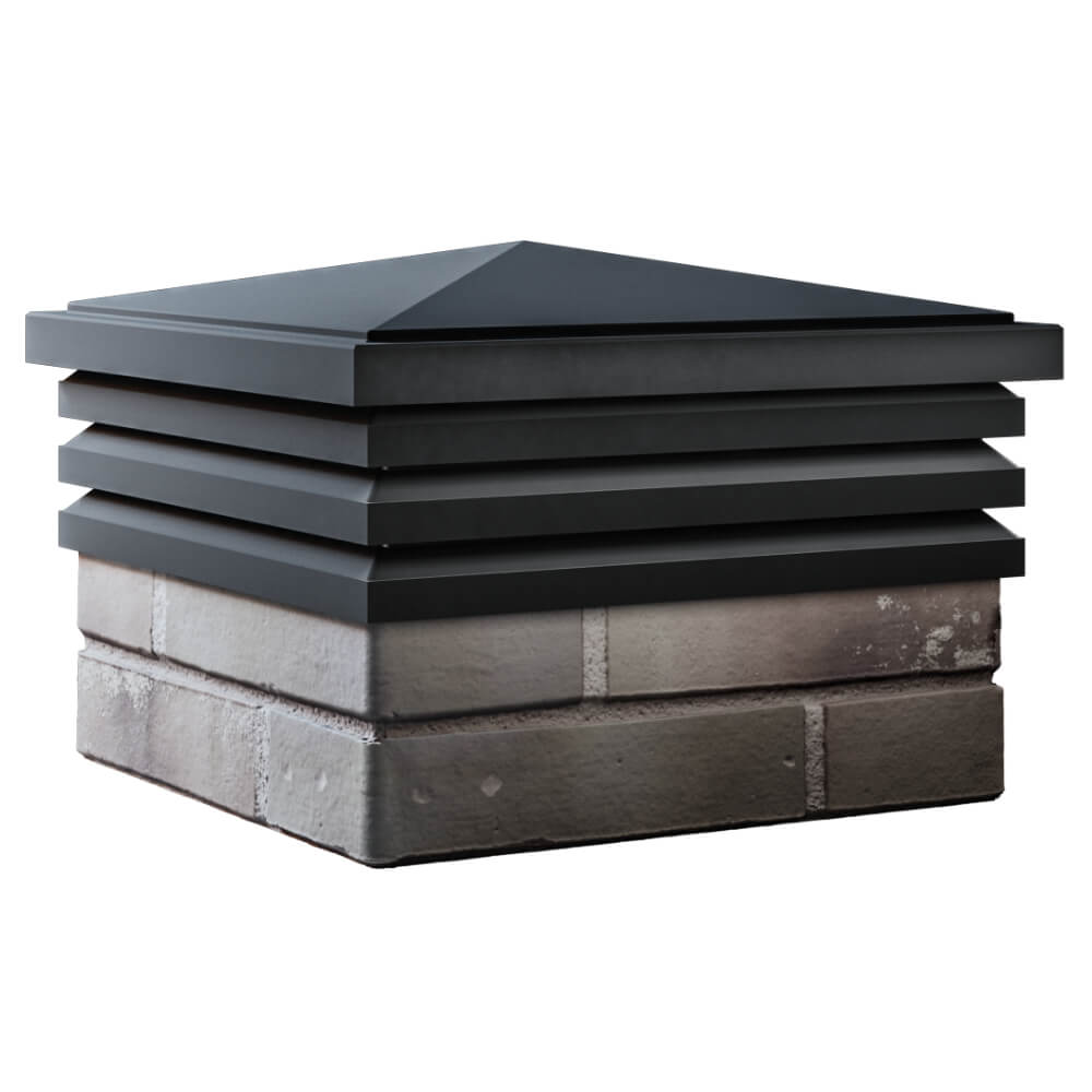 Колпак Zking Бона ХайТек Черный на столб 1.5х1.5 кирпича (385х385мм) в Орле фото