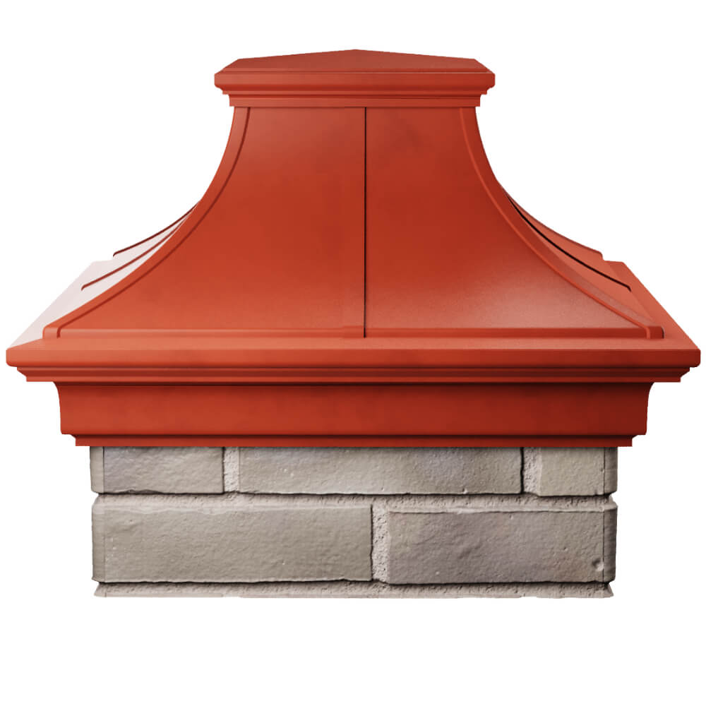 Колпак Zking Монблан Премиум Красный на столб 1.5х1.5 кирпича (385х385мм) Орел фото