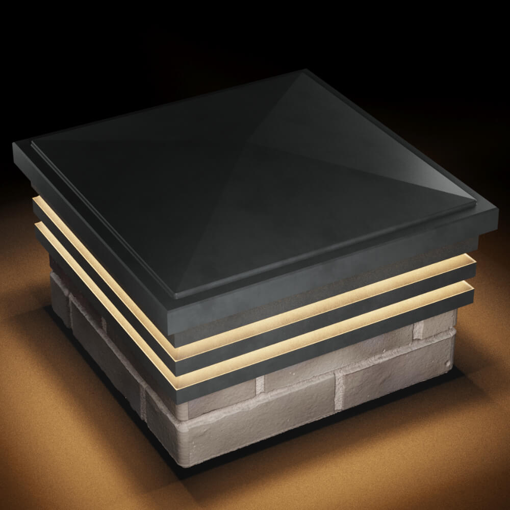 Колпак Zking Бона ХайТек Серый на столб 1.5х1.5 кирпича (385х385мм) с подсветкой в Орле фото