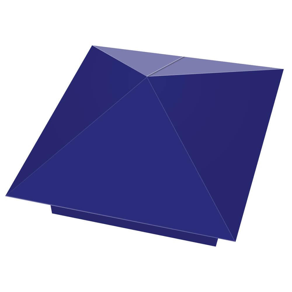 Колпак металлический 400х400мм RAL5002 Синий Ультрамарин заборный Орел фото