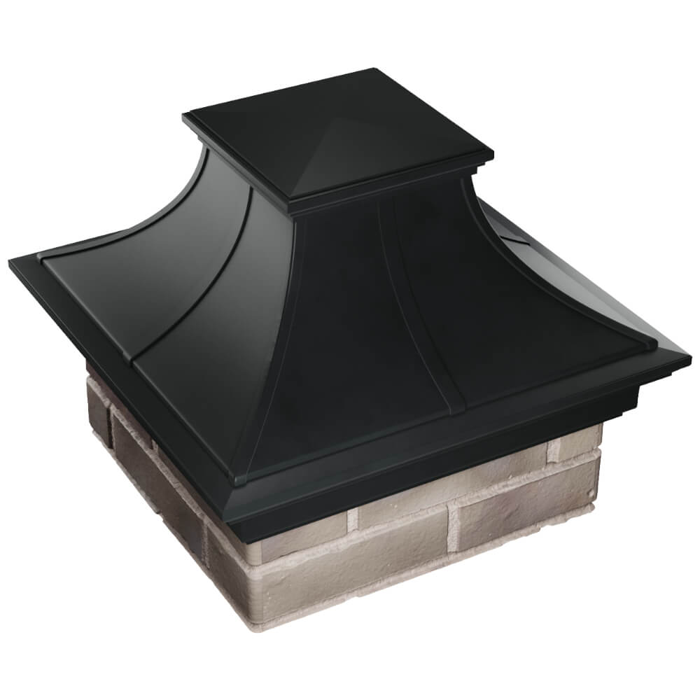 Колпак Zking Монблан Премиум Черный на столб 1.5х1.5 кирпича (385х385мм) в Орле фото