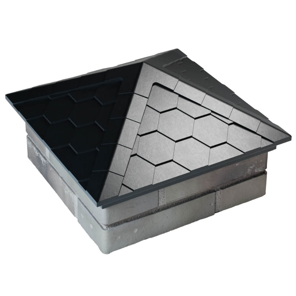 Колпак Zking Эверест Черный на столб 1.5х1.5 кирпича (390х390мм) в Орле фото