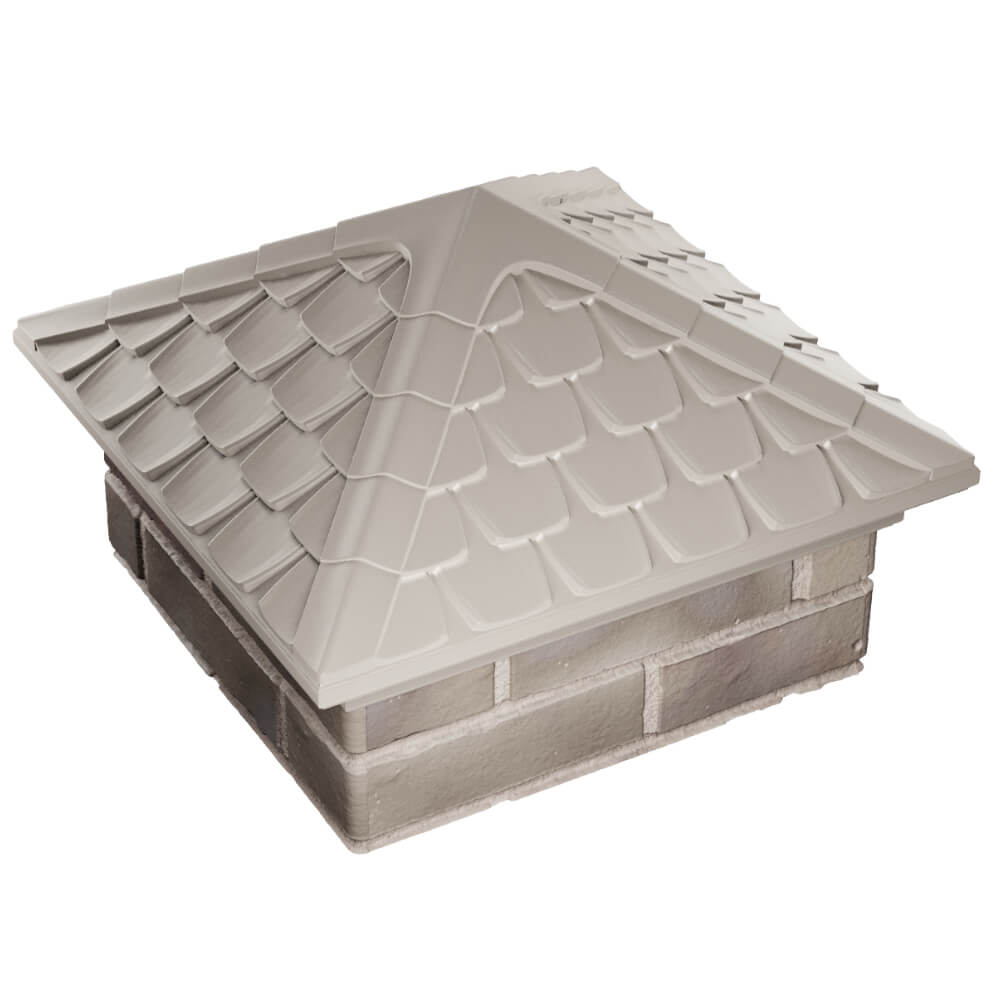 Колпак Zking Эльбрус Бежевый на столб 1.5х1.5 кирпича (385х385мм) в Орле фото