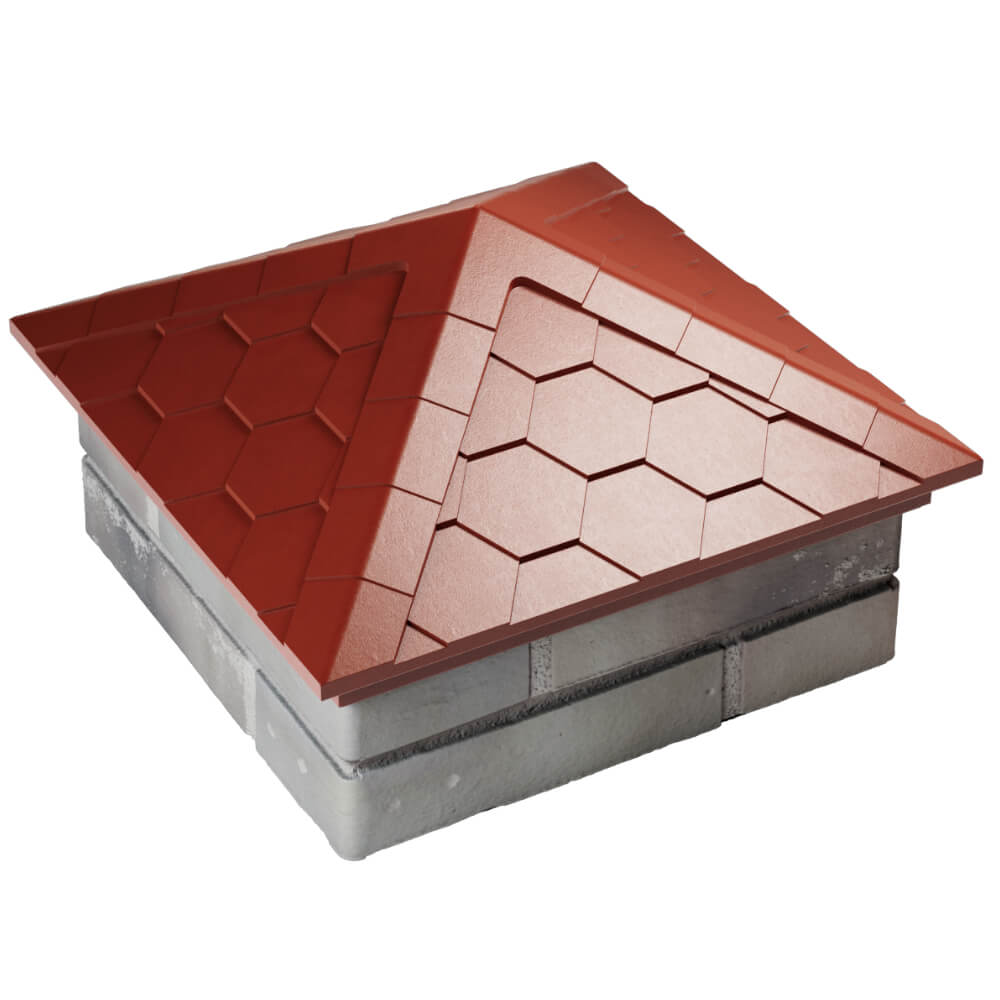 Колпак Zking Эверест Красный на столб 1.5х1.5 кирпича (390х390мм) в Орле фото