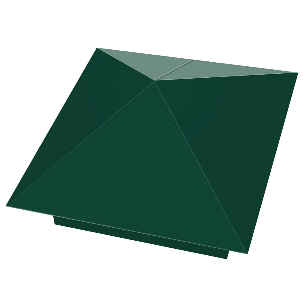 Колпак металлический 390х390мм RAL6005 Зеленый Мох заборный Орел фото