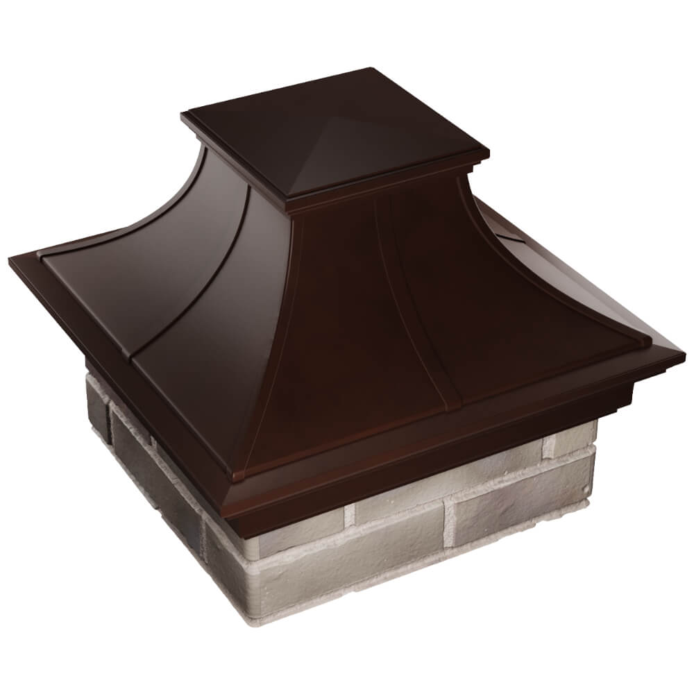 Колпак Zking Монблан Премиум Коричневый на столб 1.5х1.5 кирпича (385х385мм) в Орле фото