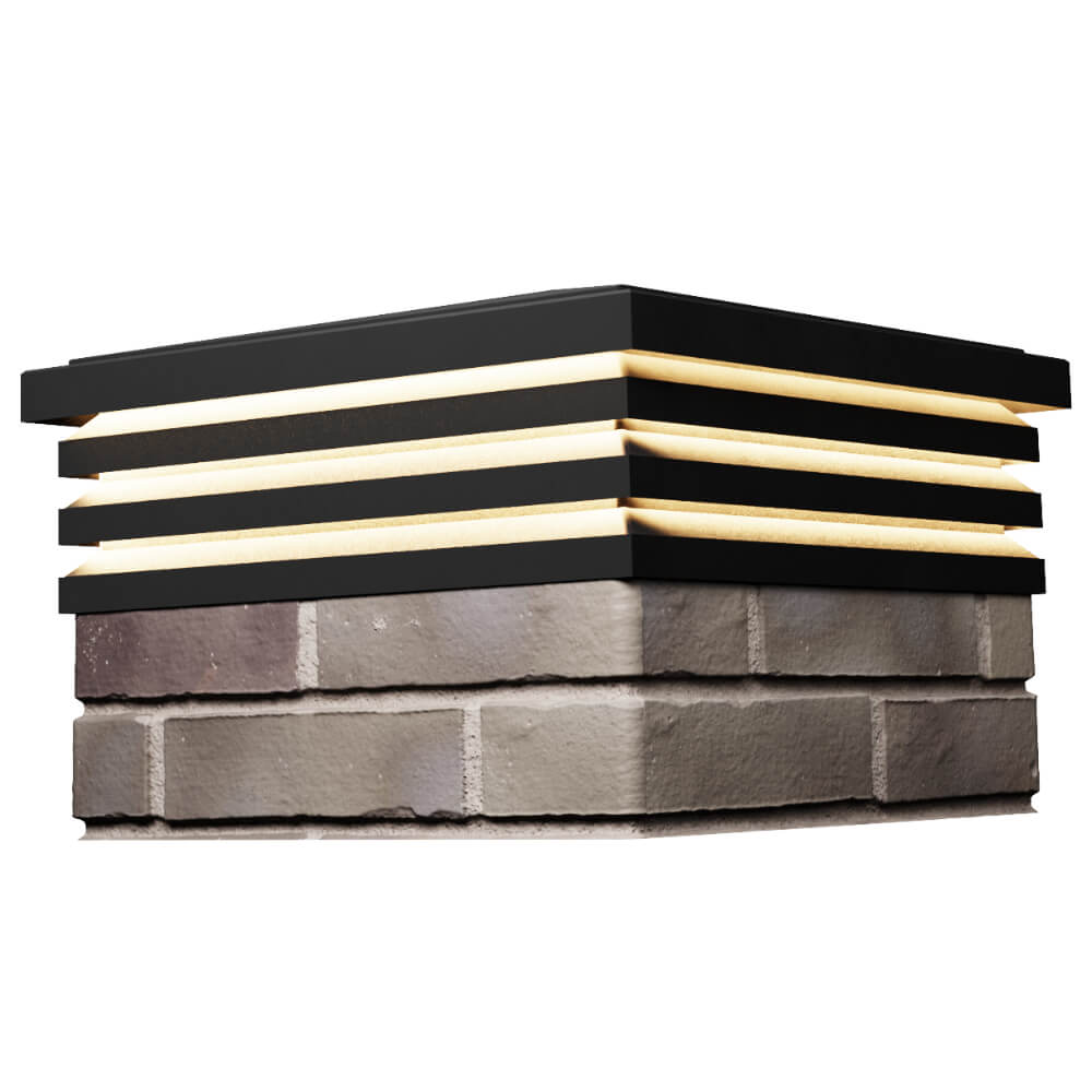 Колпак Zking Бона ХайТек Черный на столб 1.5х1.5 кирпича (385х385мм) с подсветкой в Орле фото