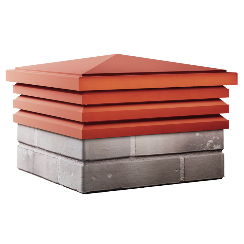 Колпак Zking Бона ХайТек Красный на столб 1.5х1.5 кирпича (385х385мм) в Орле фото