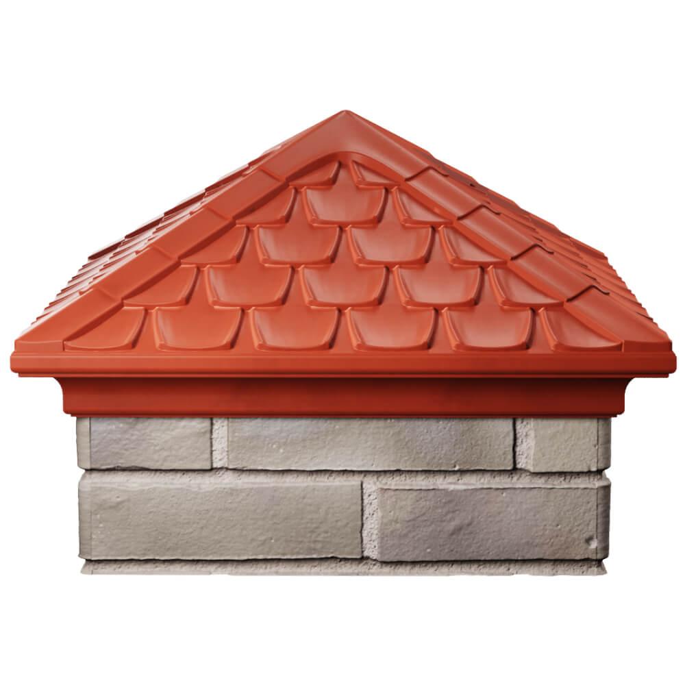 Колпак Zking Эльбрус Красный на столб 1.5х1.5 кирпича (385х385мм) Орел фото