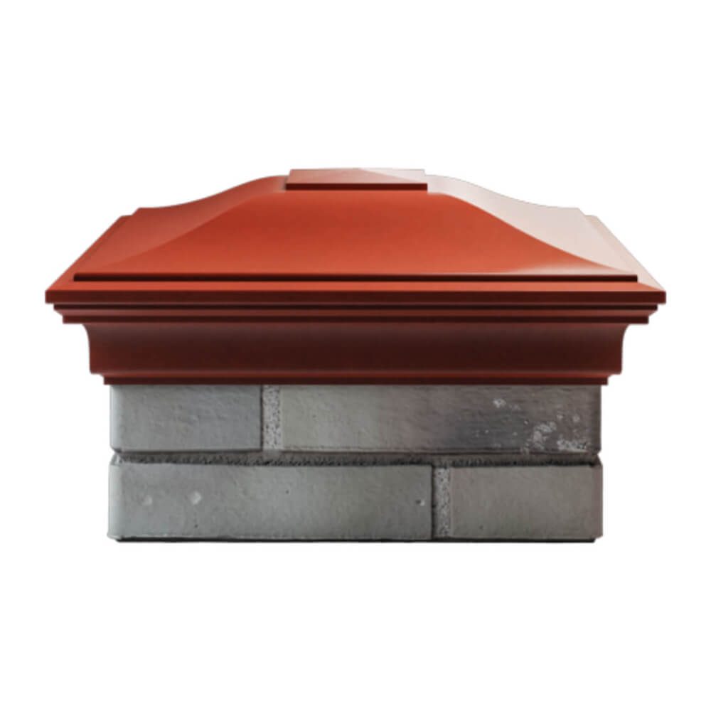 Колпак Zking Монблан Красный на столб 1.5х1.5 еврокирпича 0.7НФ (355х355мм) Орел фото