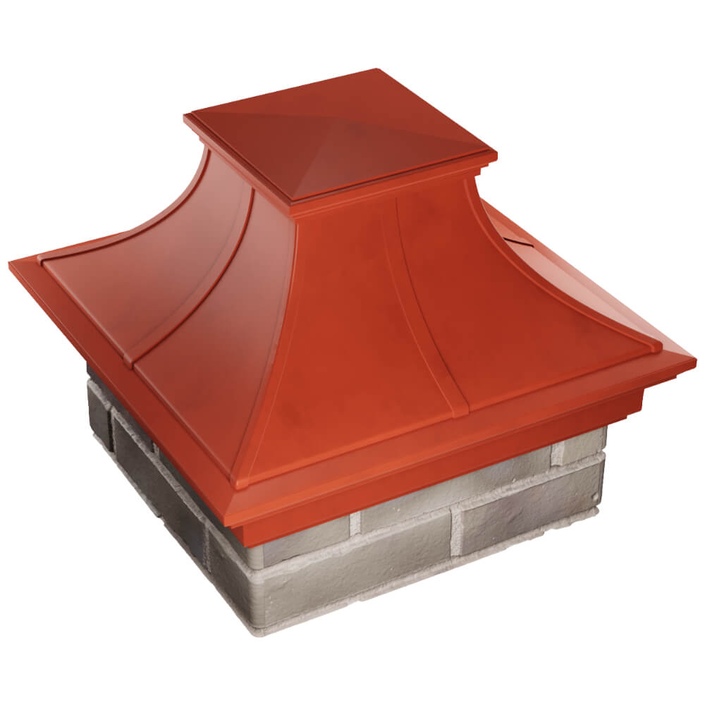 Колпак Zking Монблан Премиум Красный на столб 1.5х1.5 кирпича (385х385мм) в Орле фото
