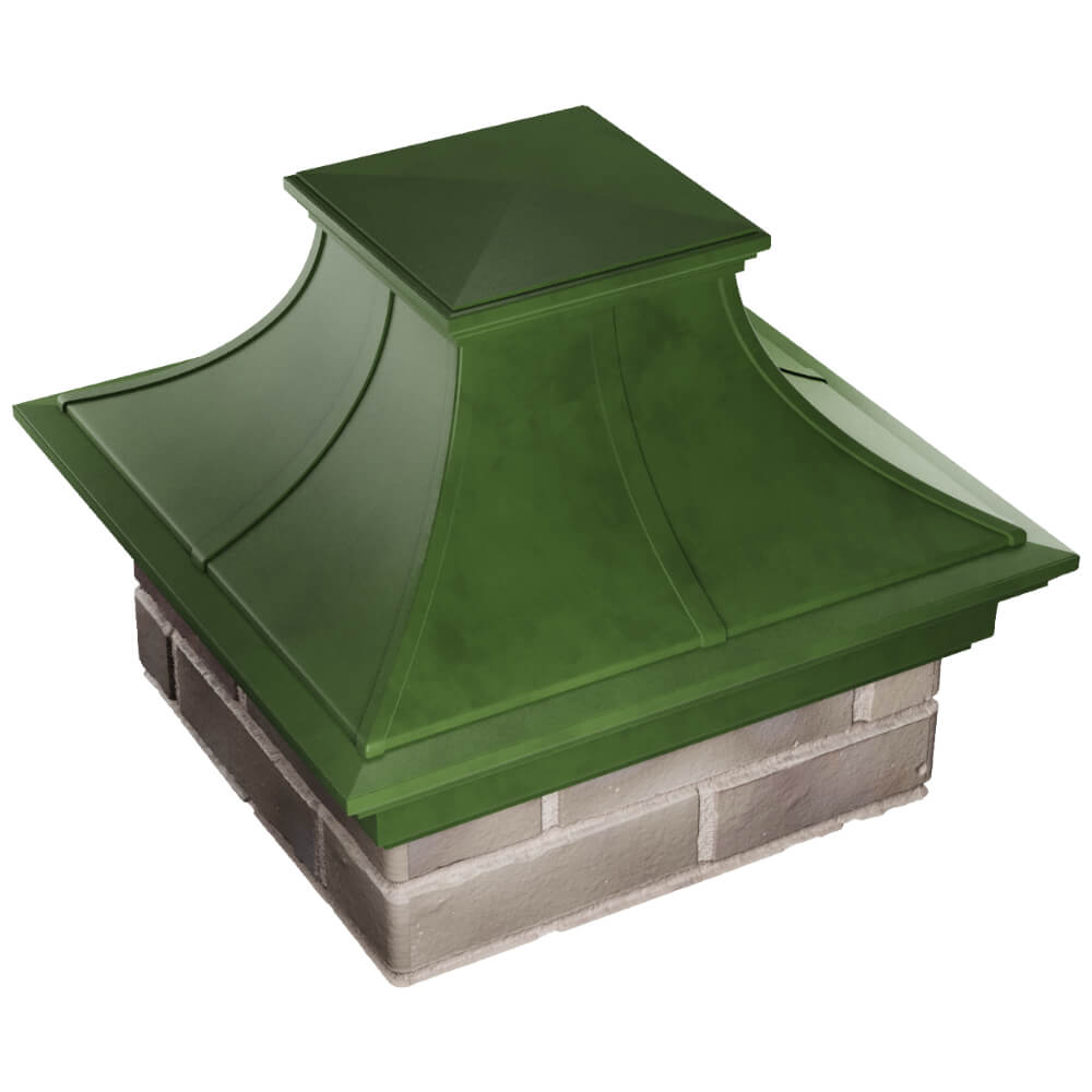 Колпак Zking Монблан Премиум Зеленый на столб 1.5х1.5 кирпича (385х385мм) в Орле фото