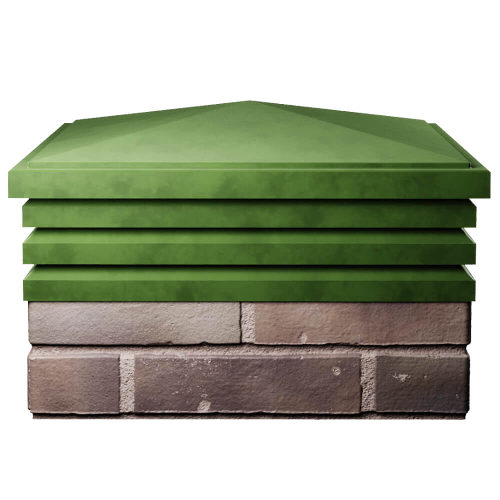 Колпак Zking Бона ХайТек Зеленый на столб 2х2 кирпича (513х513мм) Орел фото