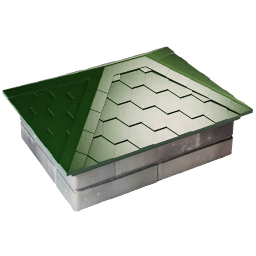 Колпак Zking Эверест Зеленый на столб 2х1.5 кирпича (520х390мм) Орел фото