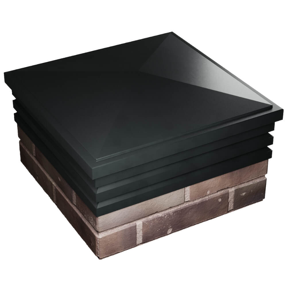 Колпак Zking Бона ХайТек Черный на столб 2х2 кирпича (513х513мм) в Орле фото