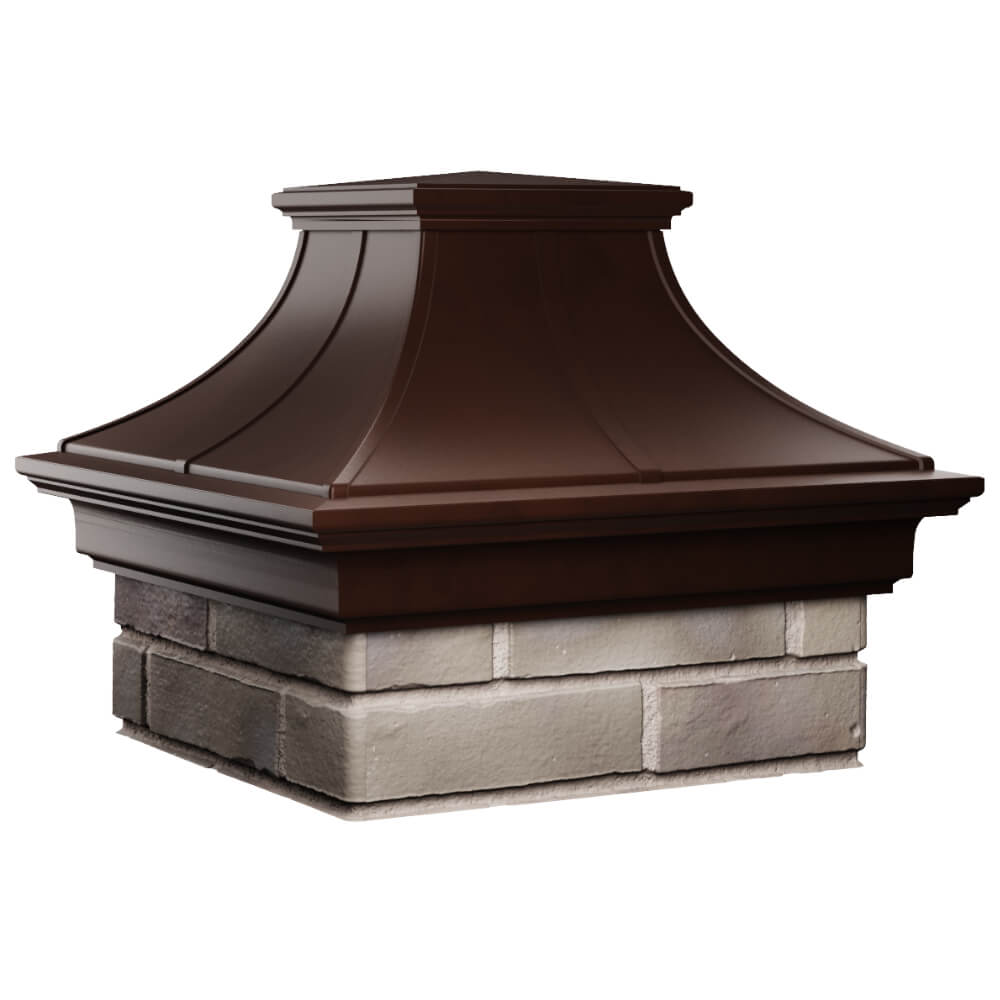 Колпак Zking Монблан Премиум Коричневый на столб 1.5х1.5 кирпича (385х385мм) в Орле фото