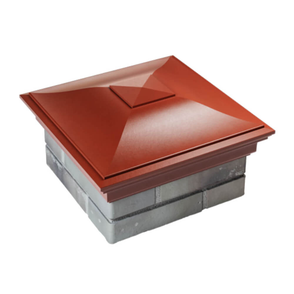 Колпак Zking Монблан Красный на столб 1.5х1.5 еврокирпича 0.7НФ (355х355мм) в Орле фото