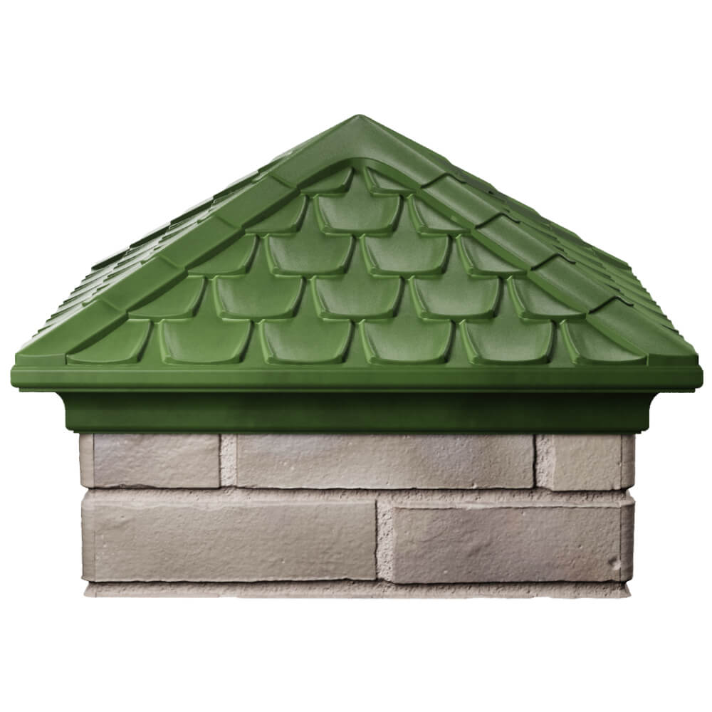 Колпак Zking Эльбрус Зеленый на столб 1.5х1.5 кирпича (385х385мм) Орел фото