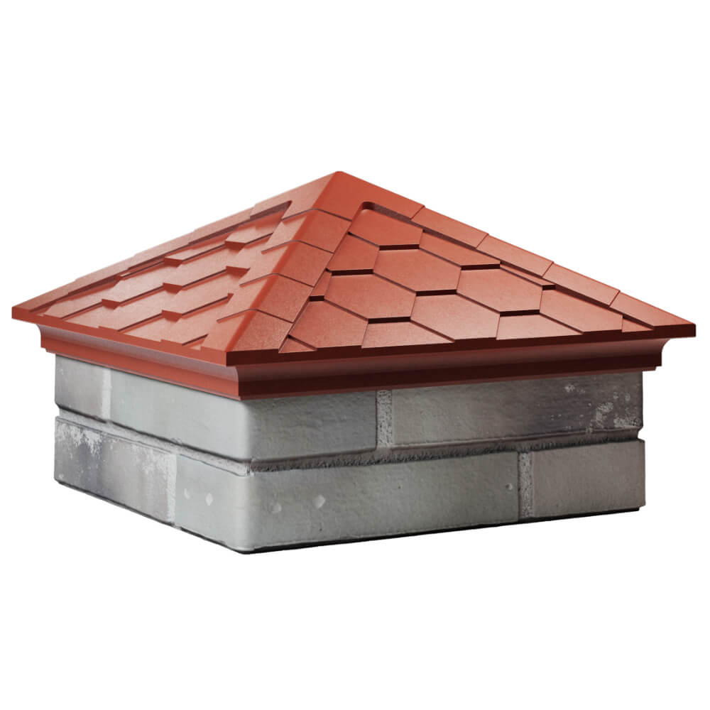 Колпак Zking Эверест Красный на столб 1.5х1.5 кирпича (390х390мм) в Орле фото