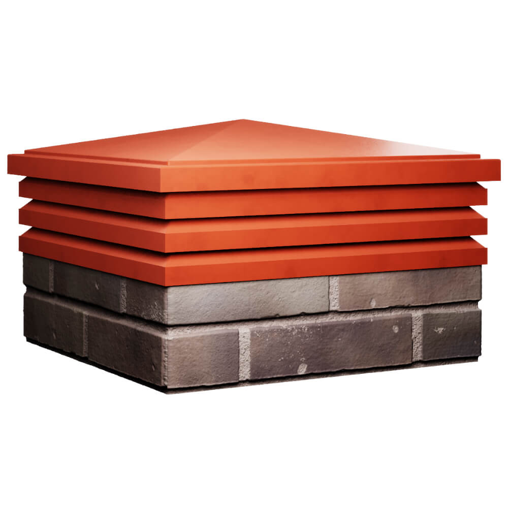 Колпак Zking Бона ХайТек Красный на столб 2х2 кирпича (513х513мм) в Орле фото