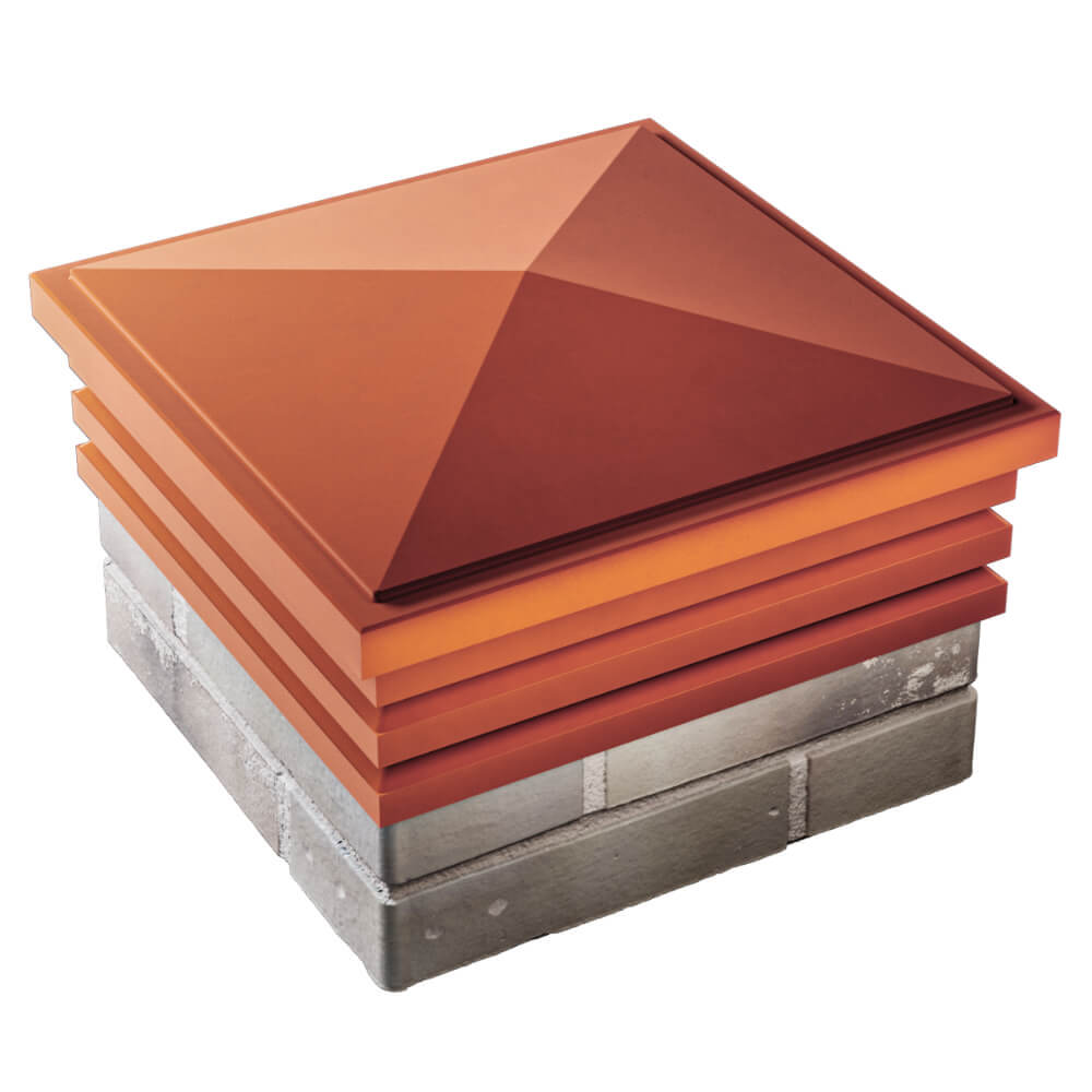 Колпак Zking Бона ХайТек Красный на столб 1.5х1.5 кирпича (385х385мм) в Орле фото