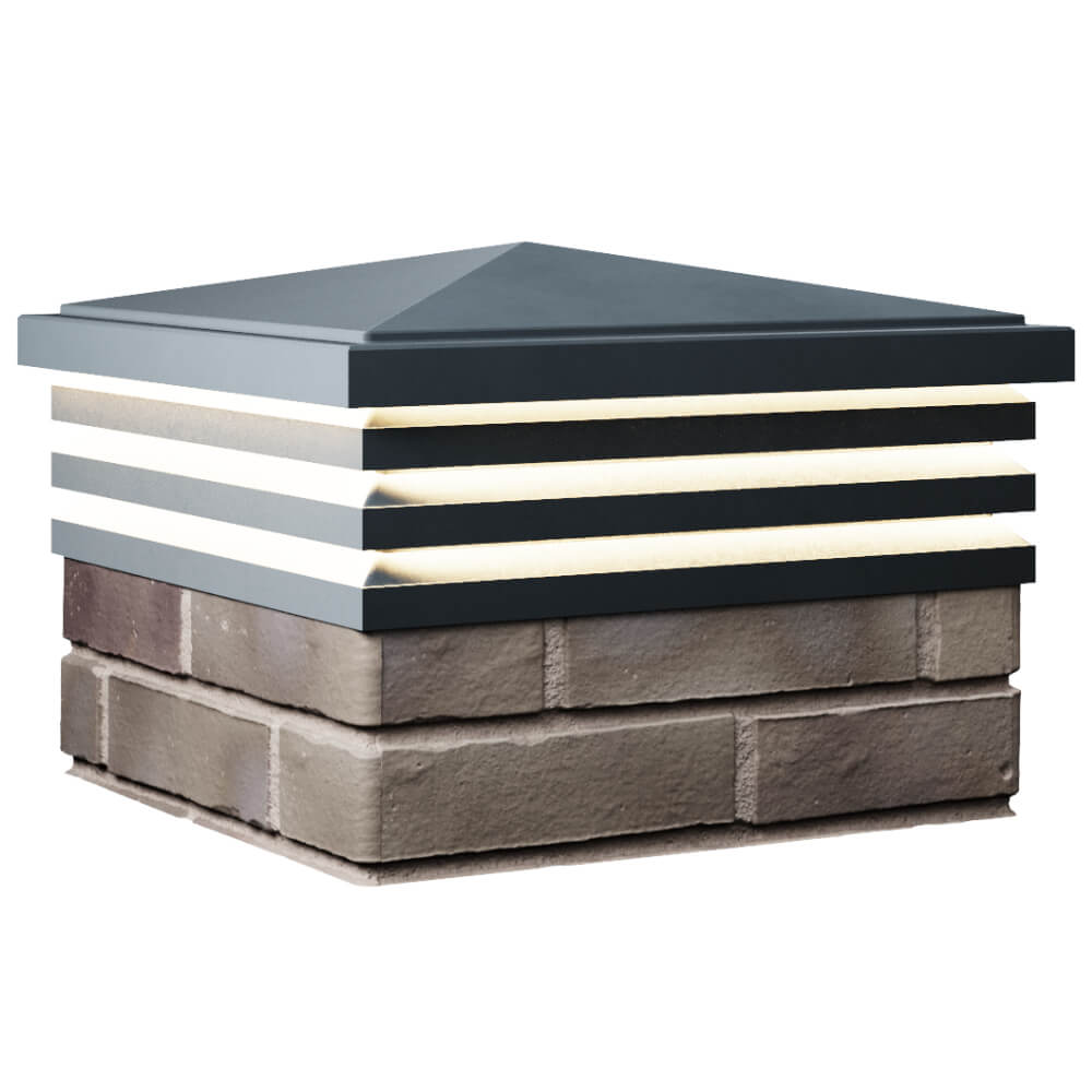 Колпак Zking Бона ХайТек Серый на столб 1.5х1.5 кирпича (385х385мм) с подсветкой в Орле фото