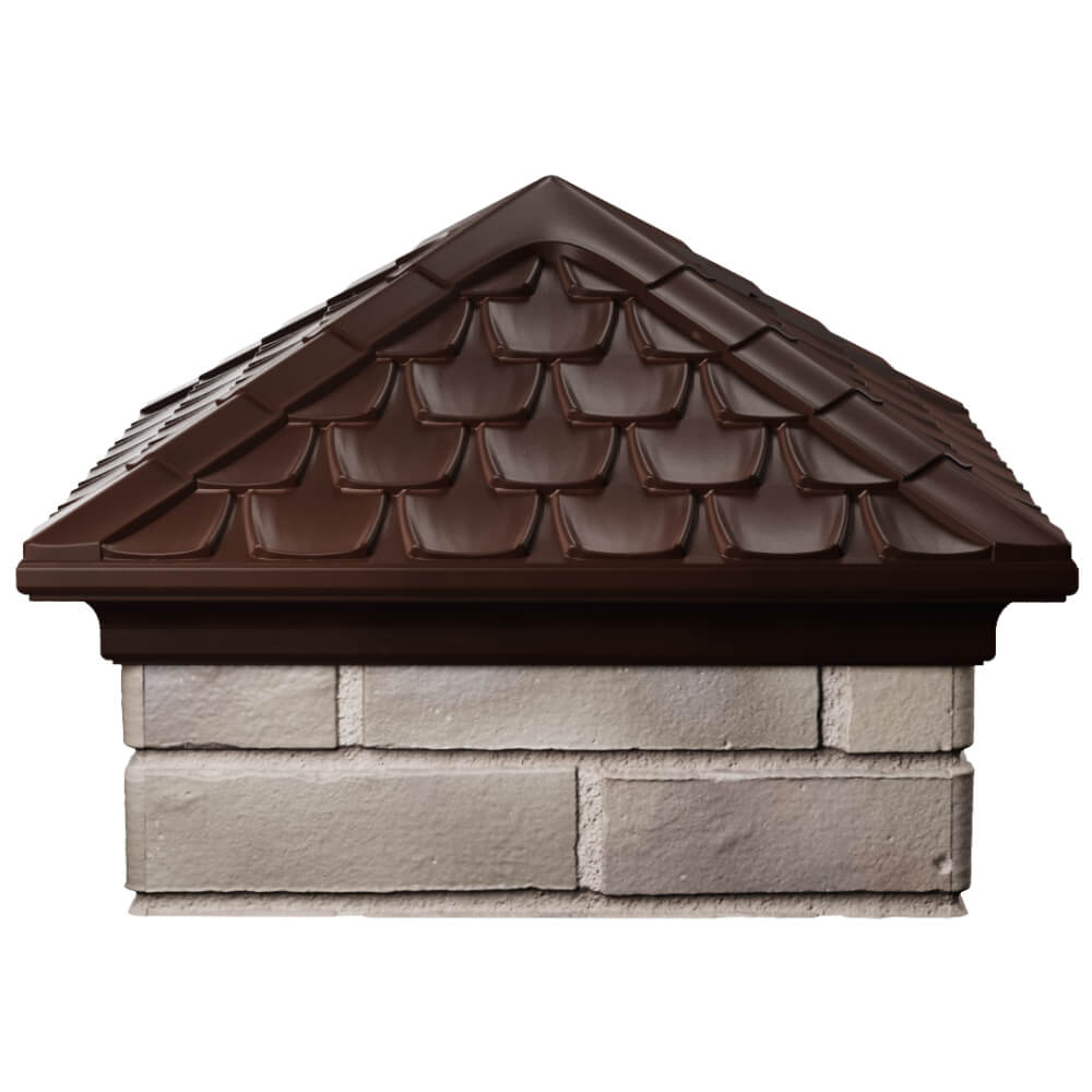 Колпак Zking Эльбрус Коричневый на столб 1.5х1.5 кирпича (385х385мм) Орел фото