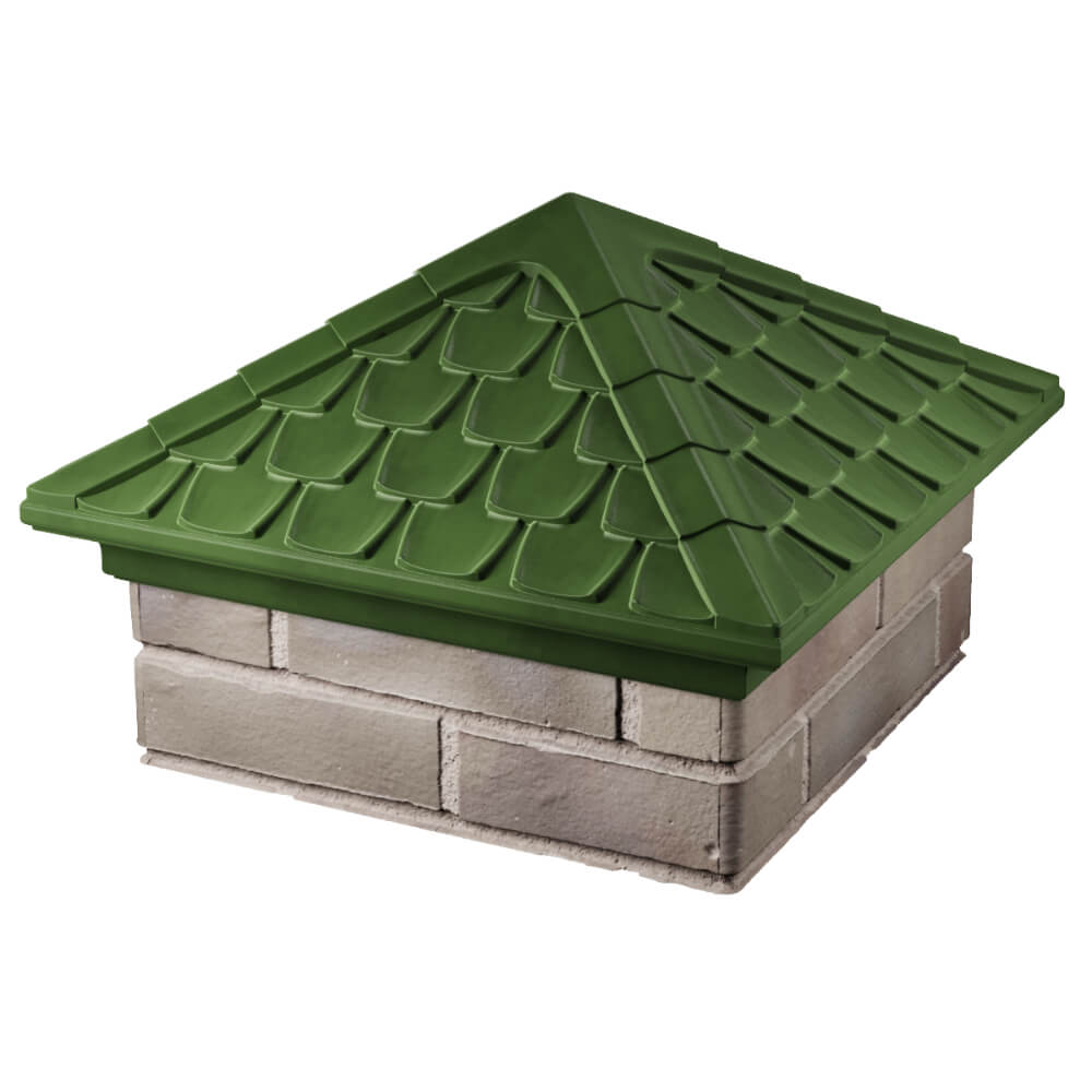 Колпак Zking Эльбрус Зеленый на столб 1.5х1.5 кирпича (385х385мм) в Орле фото