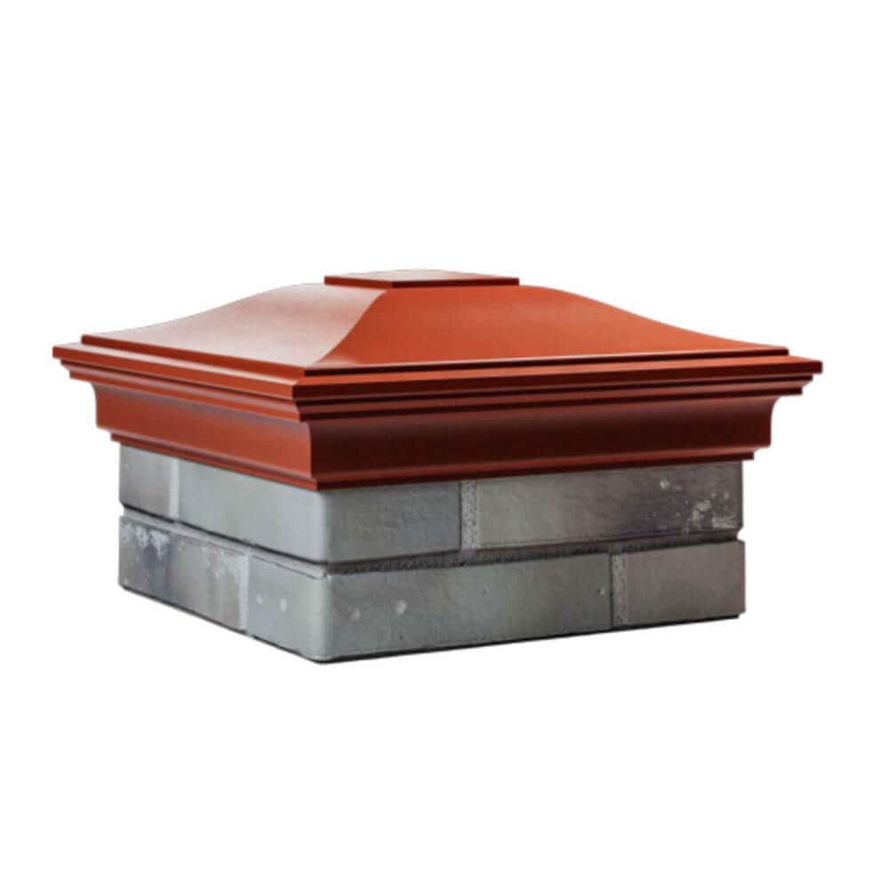 Колпак Zking Монблан Красный на столб 1.5х1.5 еврокирпича 0.7НФ (355х355мм) в Орле фото