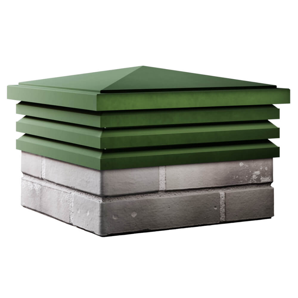 Колпак Zking Бона ХайТек Зеленый на столб 1.5х1.5 кирпича (385х385мм) в Орле фото