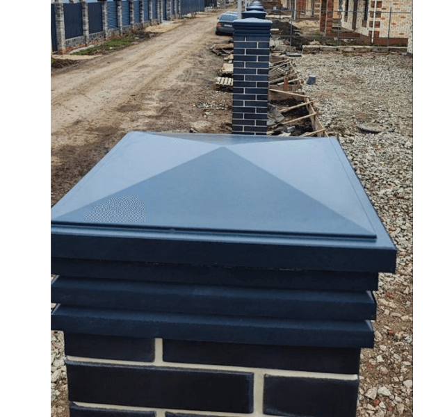 Колпак Zking Бона ХайТек Серый на столб 1.5х1.5 кирпича (385х385мм) в Орле фото