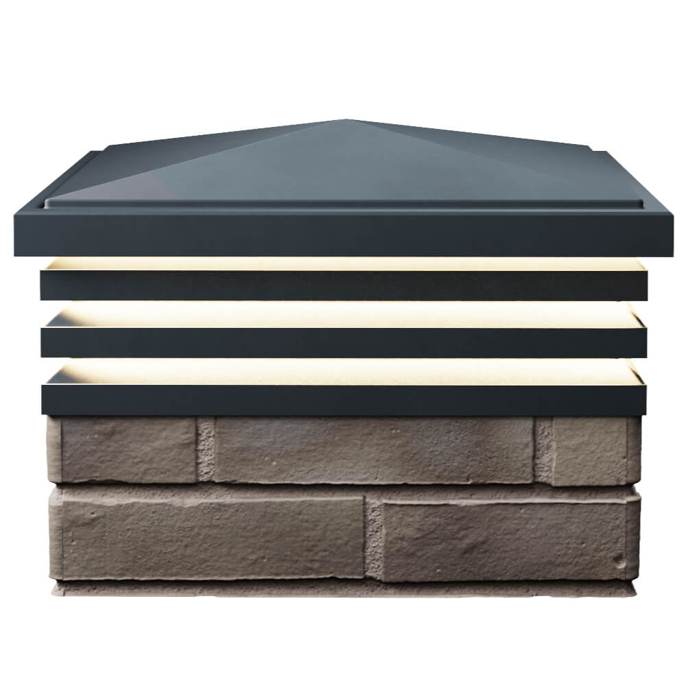 Колпак Zking Бона ХайТек Серый на столб 1.5х1.5 кирпича (385х385мм) с подсветкой в Орле фото